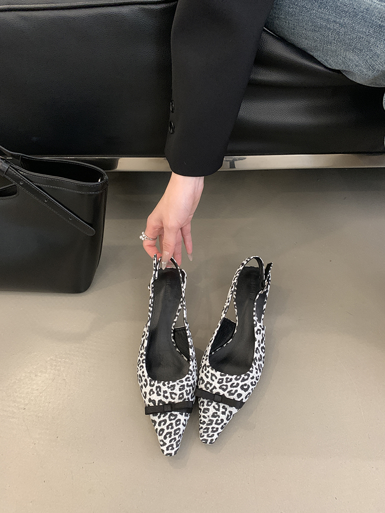 French-Style Pointed Toe Leopard Print High-Heeled Sandals for Women - Comfortable Spring/Summer 2025 Fashion Footwear French-Style Pointed Toe Leopard Print High-Heeled Sandals for Women - Comfortable Spring/Summer 2025 Fashion Footwear
