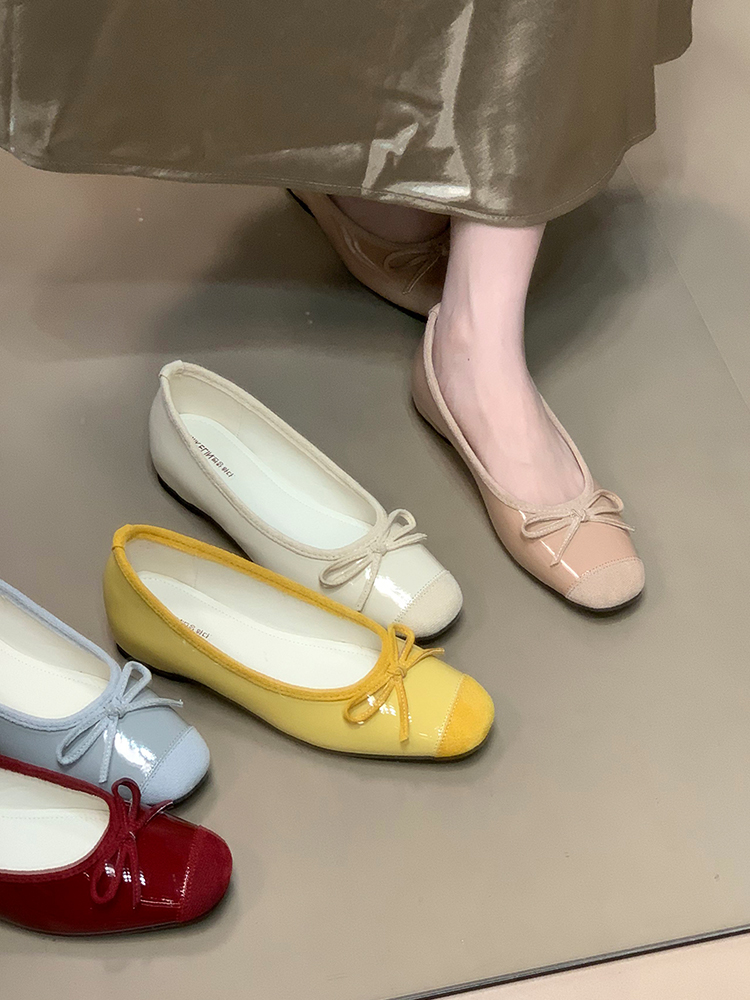 French-Style Square-Toe Mary Jane Shoes for Women - Bow Detail, Height-Increasing, 2025 Model, Trendy Ocean Blue