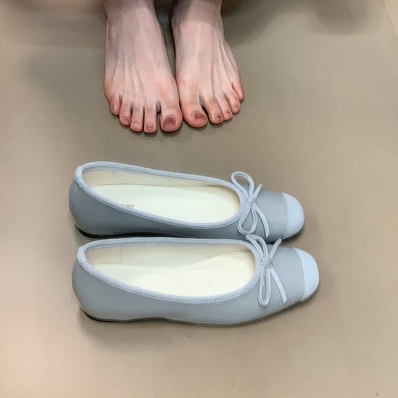 French-Style Square-Toe Mary Jane Shoes for Women - Bow Detail, Height-Increasing, 2025 Model, Trendy Ocean Blue French-Style Square-Toe Mary Jane Shoes for Women - Bow Detail, Height-Increasing, 2025 Model, Trendy Ocean Blue