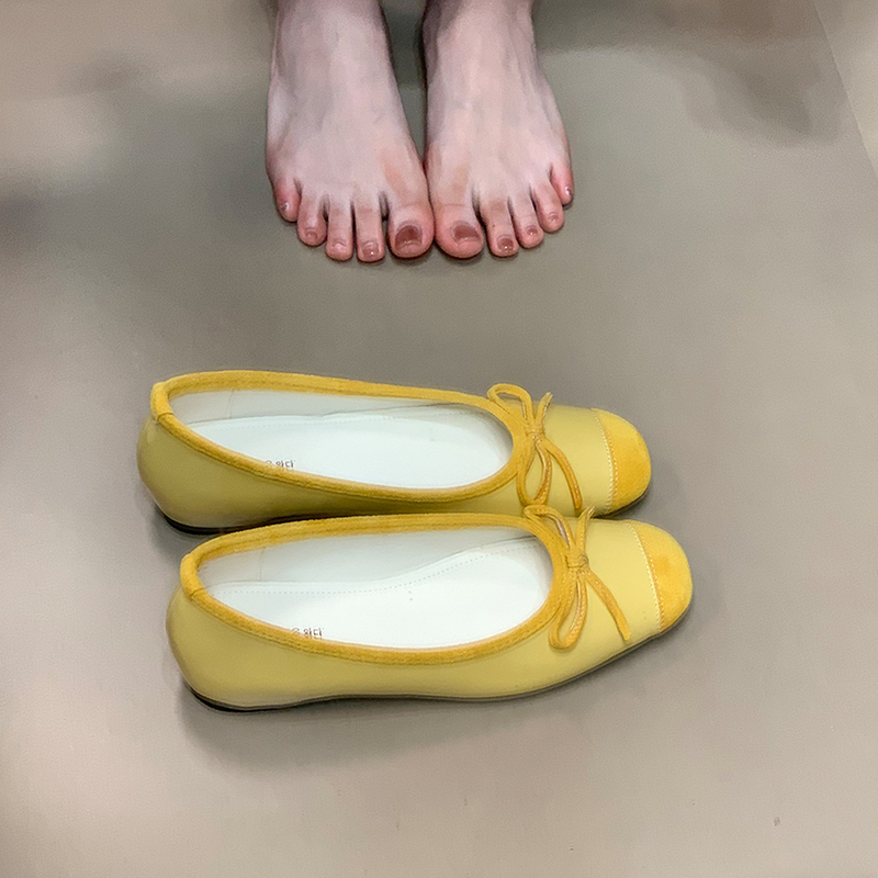 French-Style Square-Toe Mary Jane Shoes for Women - Bow Detail, Height-Increasing, 2025 Model, Trendy Ocean Blue