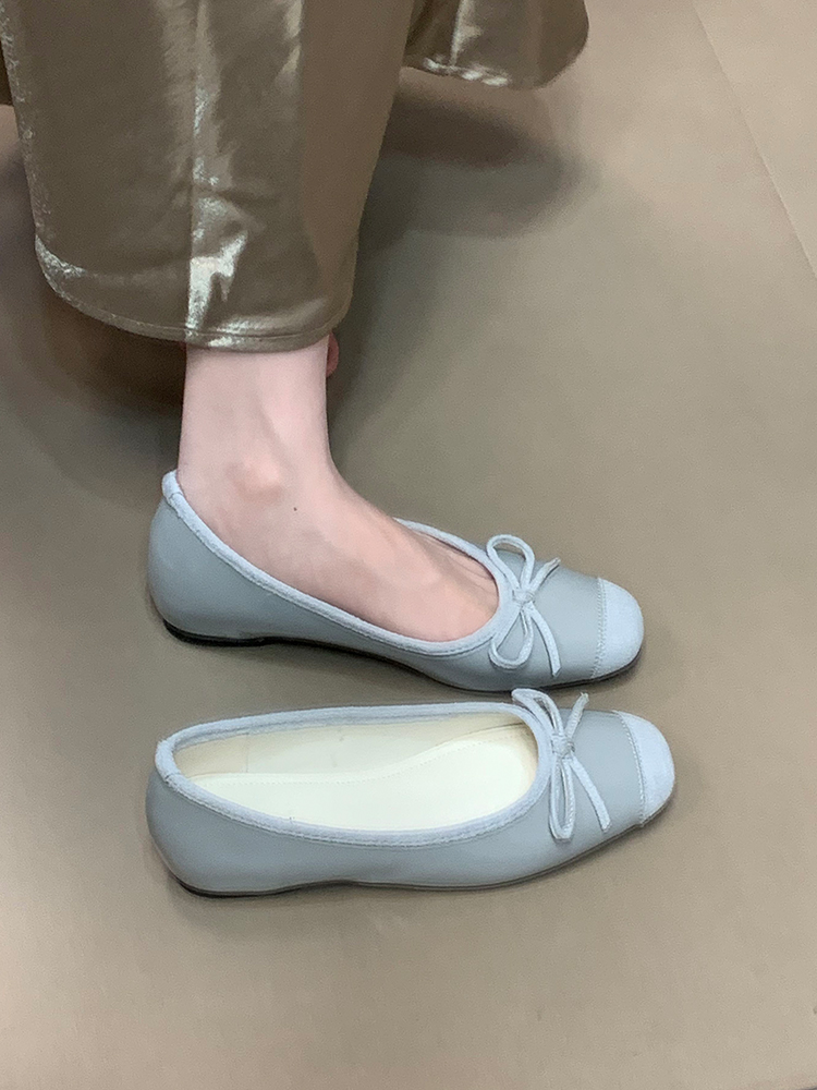 French-Style Square-Toe Mary Jane Shoes for Women - Bow Detail, Height-Increasing, 2025 Model, Trendy Ocean Blue French-Style Square-Toe Mary Jane Shoes for Women - Bow Detail, Height-Increasing, 2025 Model, Trendy Ocean Blue