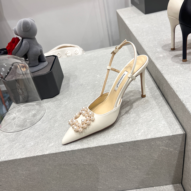 French Style Square Toe Pearl Buckle High Heel Sandals for Women - Fairy Style Thin Heels, Perfect for Y2K and Elegant Looks