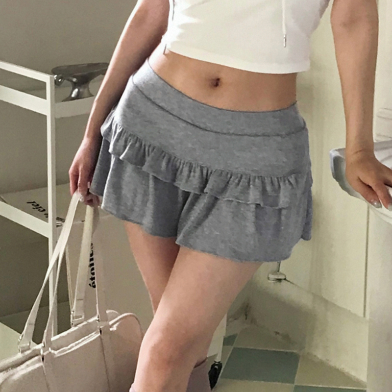 French Sweet Style Lace Edge Spliced Half Skirt - Knitted Low-Waist A-Line Cake Skirt for Girls - Autumn Fashion