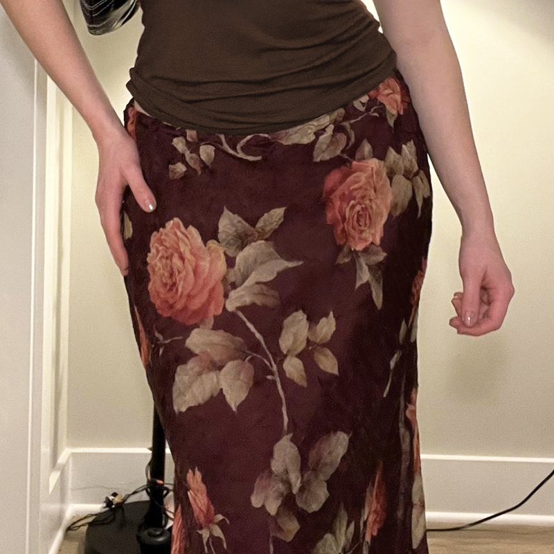 Garden Rose Vintage Printed Tulle Midi Skirt - French Style Chic Long Skirt for Women, Perfect for 90s and Y2K Fashion Lovers Garden Rose Vintage Printed Tulle Midi Skirt - French Style Chic Long Skirt for Women, Perfect for 90s and Y2K Fashion Lovers