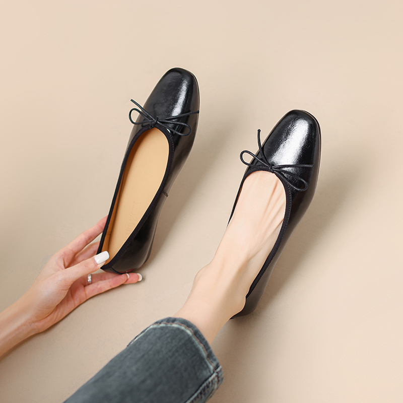 Genuine Leather French Bow Ballet Flats - Soft Bottom Vintage Inspired Grandma Shoes for Effortless Everyday Style Genuine Leather French Bow Ballet Flats - Soft Bottom Vintage Inspired Grandma Shoes for Effortless Everyday Style