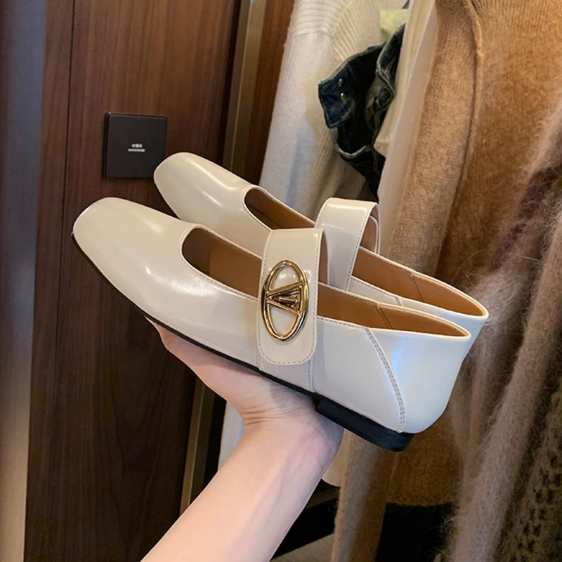 Genuine Leather French Vintage One-Strap Mary Jane Shoes, 2025 Autumn Square-Toe Ballet Flats, Retro Style Footwear Genuine Leather French Vintage One-Strap Mary Jane Shoes, 2025 Autumn Square-Toe Ballet Flats, Retro Style Footwear