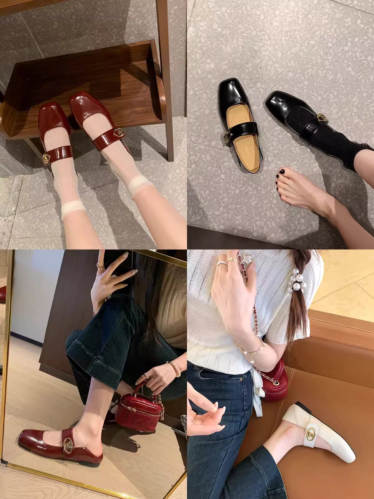 Genuine Leather French Vintage One-Strap Mary Jane Shoes, 2025 Autumn Square-Toe Ballet Flats, Retro Style Footwear Genuine Leather French Vintage One-Strap Mary Jane Shoes, 2025 Autumn Square-Toe Ballet Flats, Retro Style Footwear