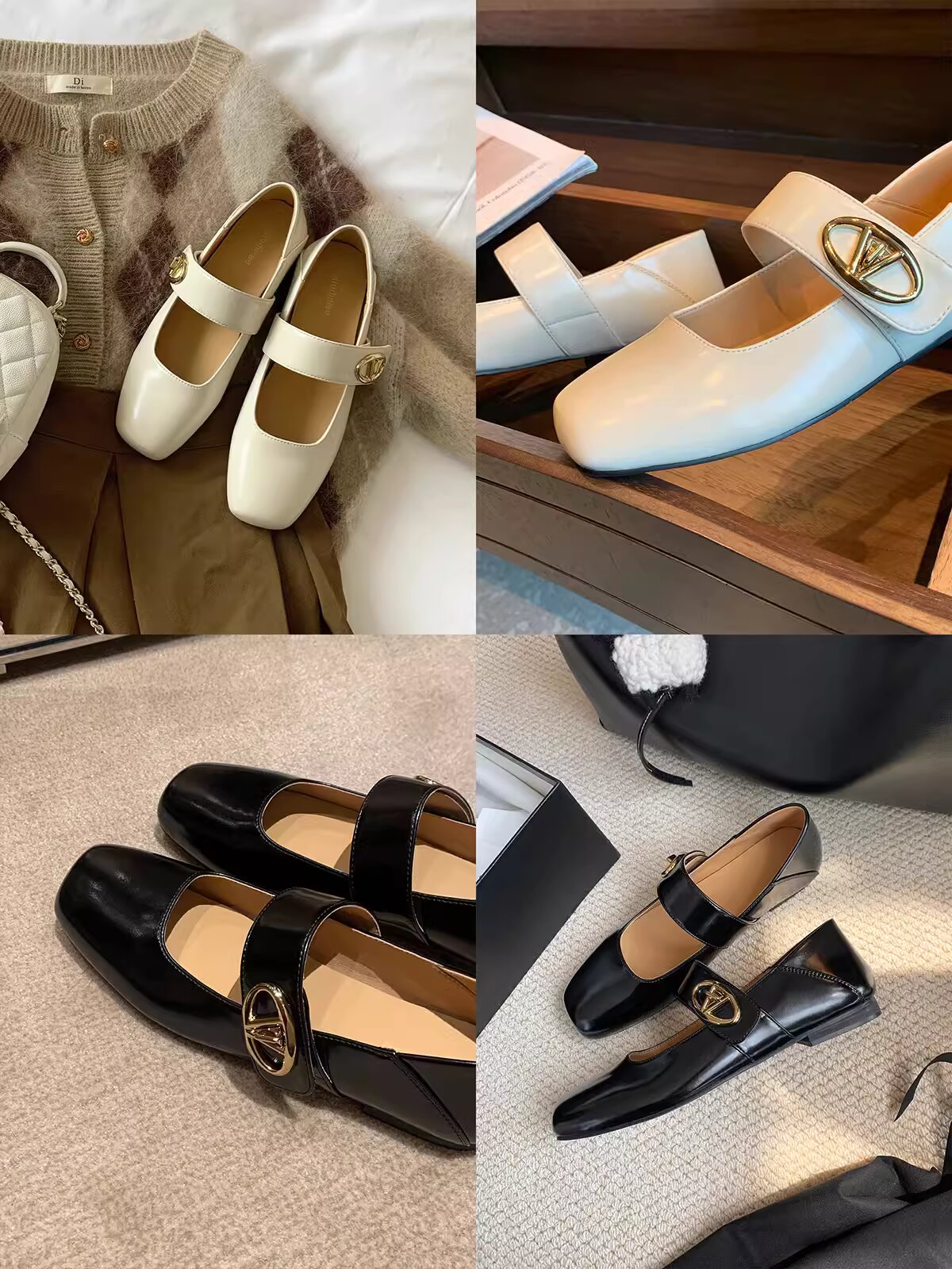 Genuine Leather French Vintage One-Strap Mary Jane Shoes, 2025 Autumn Square-Toe Ballet Flats, Retro Style Footwear Genuine Leather French Vintage One-Strap Mary Jane Shoes, 2025 Autumn Square-Toe Ballet Flats, Retro Style Footwear