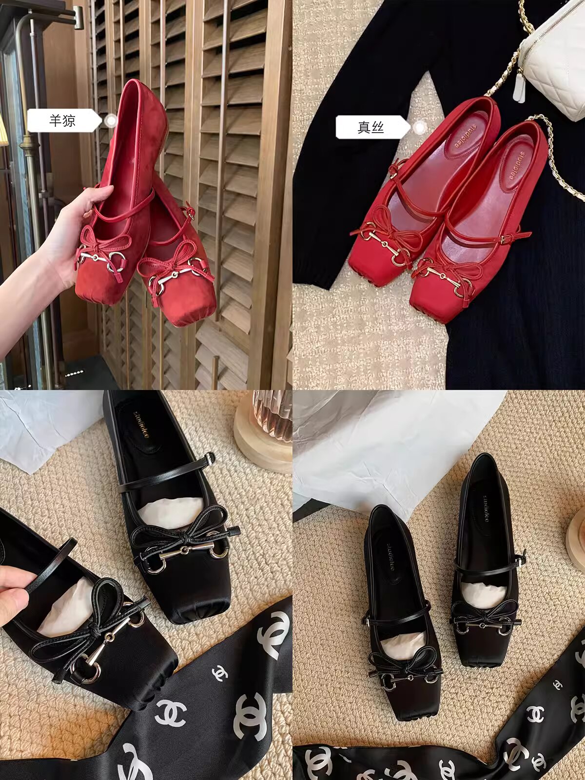 Genuine Leather Horse Bit Bow Ballet Flats - Retro French Square Toe Mary Jane Shoes for Timeless Style Genuine Leather Horse Bit Bow Ballet Flats - Retro French Square Toe Mary Jane Shoes for Timeless Style