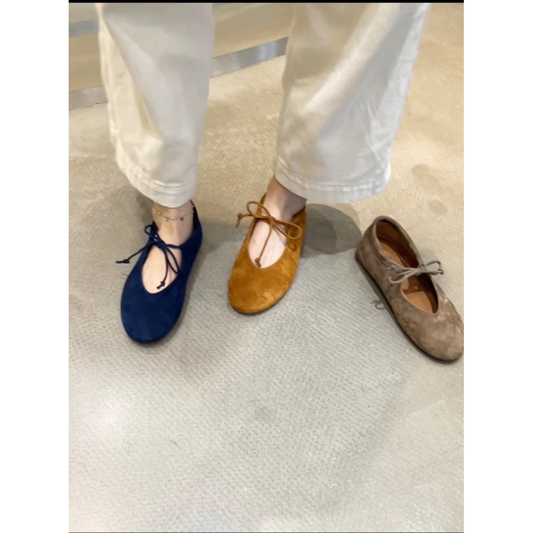 Genuine Leather Lace-Up Bow Ballet Flats - Comfortable Mary Jane Shoes with Soft Soles, Versatile Shallow Mouth Design for All-Day Wear Genuine Leather Lace-Up Bow Ballet Flats - Comfortable Mary Jane Shoes with Soft Soles, Versatile Shallow Mouth Design for All-Day Wear