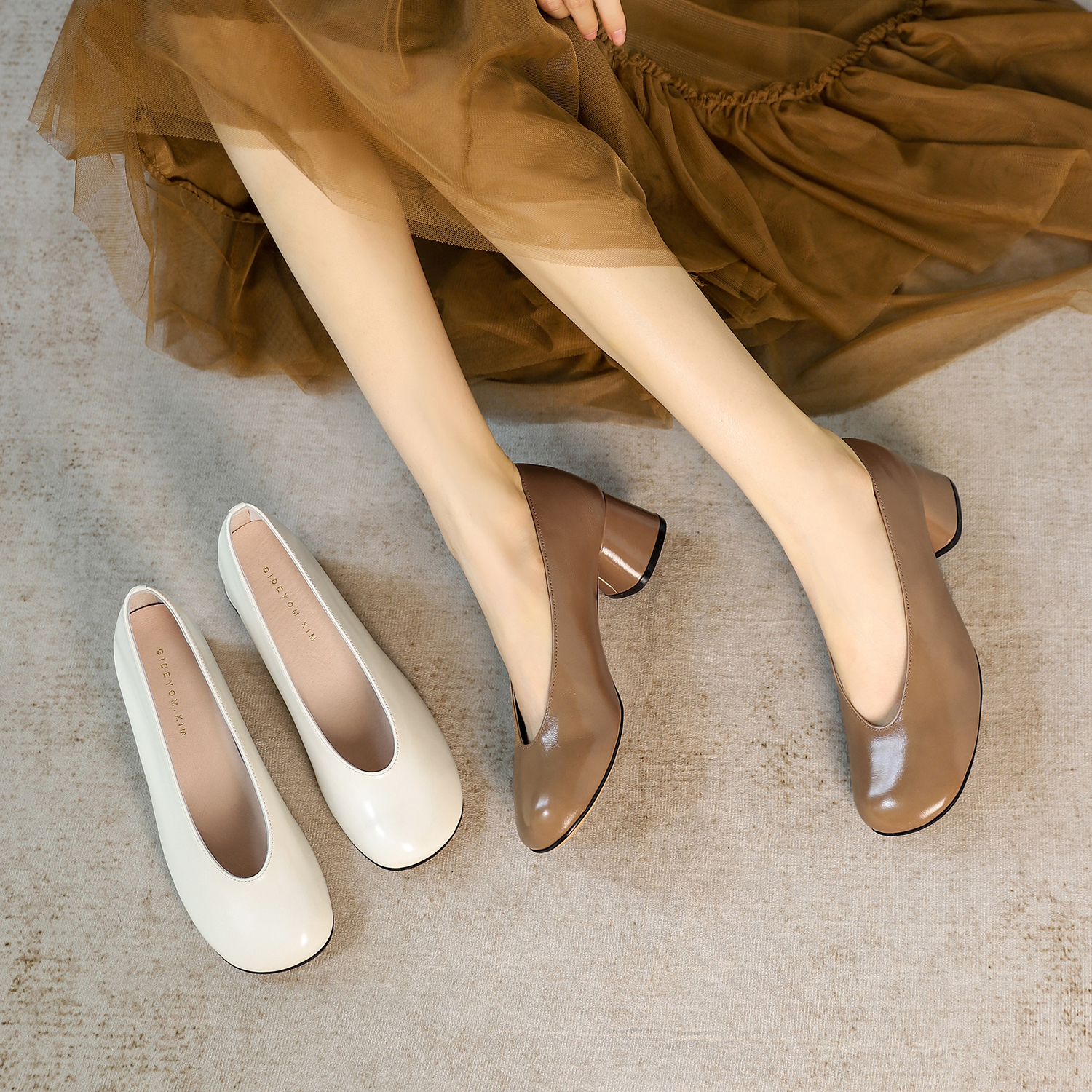 Genuine Leather Mid-Heel Grandma Shoes, Soft Sole Square Toe, Retro Style, Versatile Korean Fashion for Spring 2025 Genuine Leather Mid-Heel Grandma Shoes, Soft Sole Square Toe, Retro Style, Versatile Korean Fashion for Spring 2025