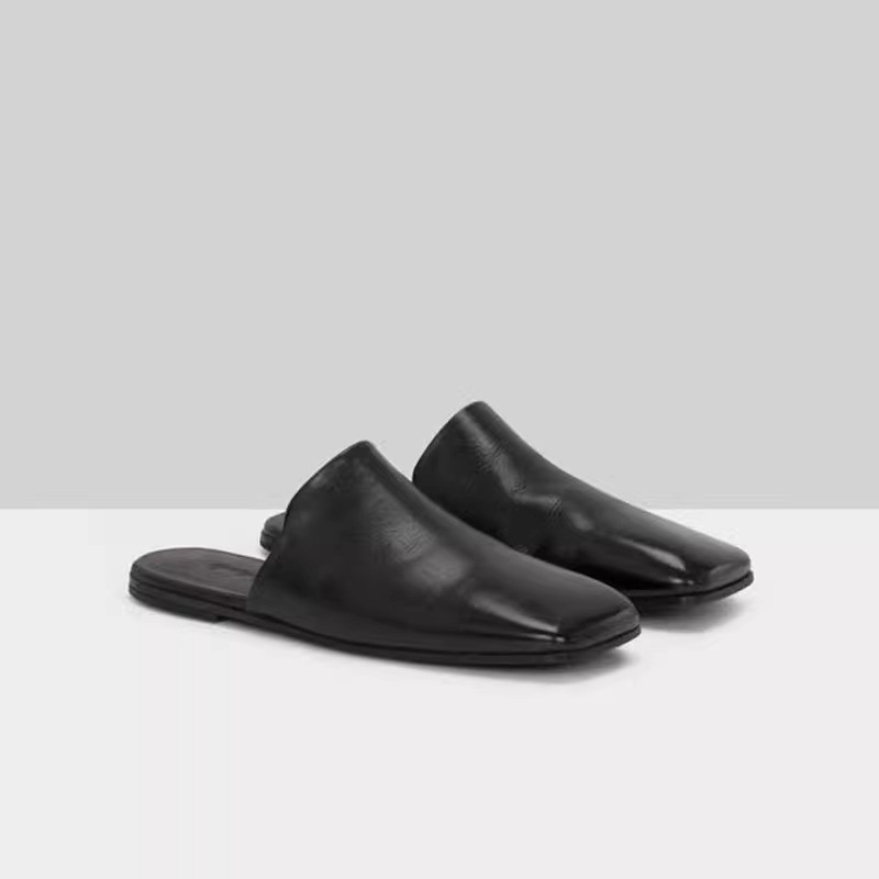 Genuine Leather Soft Sheepskin Half Slippers for Women - Easy Slip-On Sandals, High-End Outdoor & Home Use Beach Shoes