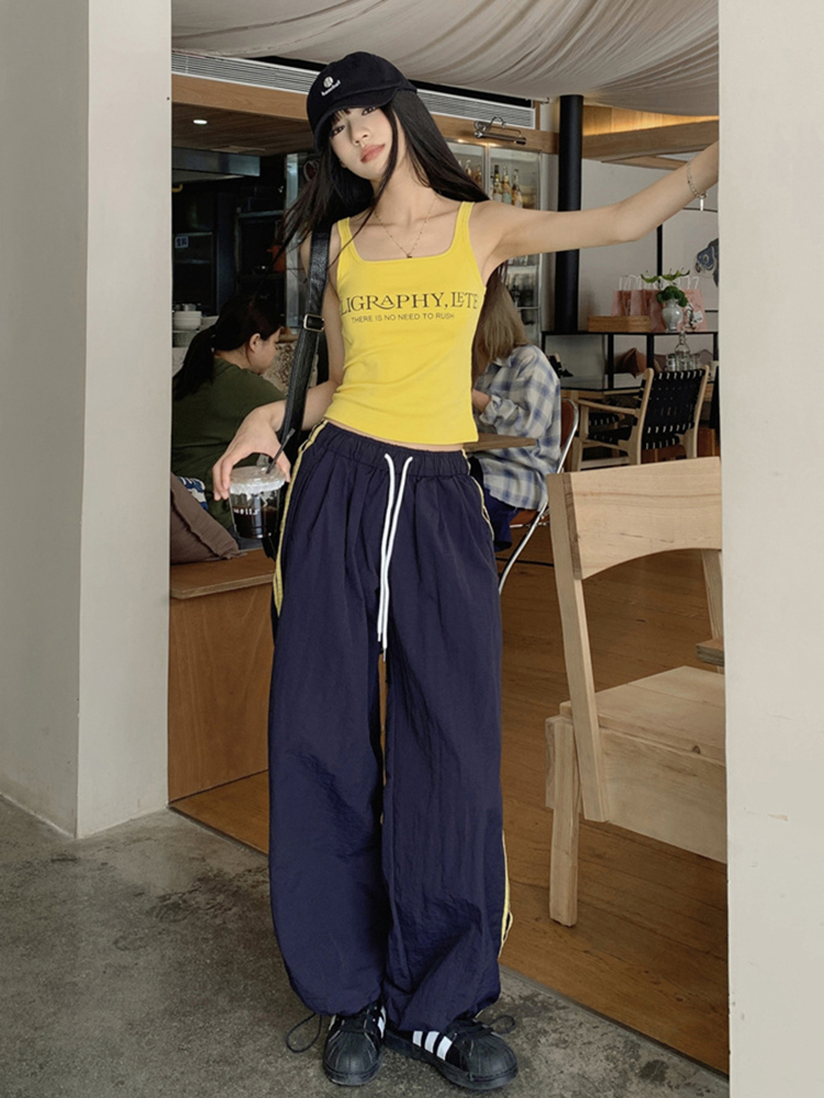 Girl Group Performance Outfit - Jazz Dance Top with Jogger Pants Set for Hot Girl Style Girl Group Performance Outfit - Jazz Dance Top with Jogger Pants Set for Hot Girl Style