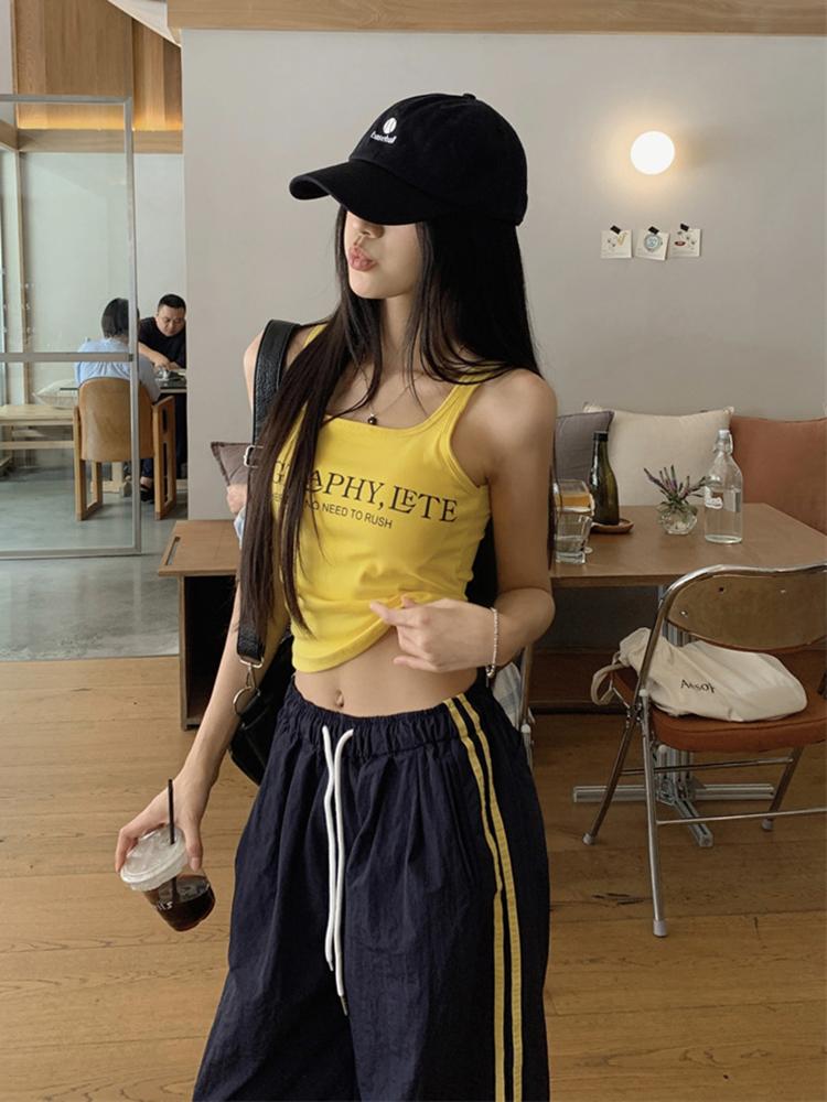 Girl Group Performance Outfit - Jazz Dance Top with Jogger Pants Set for Hot Girl Style Girl Group Performance Outfit - Jazz Dance Top with Jogger Pants Set for Hot Girl Style