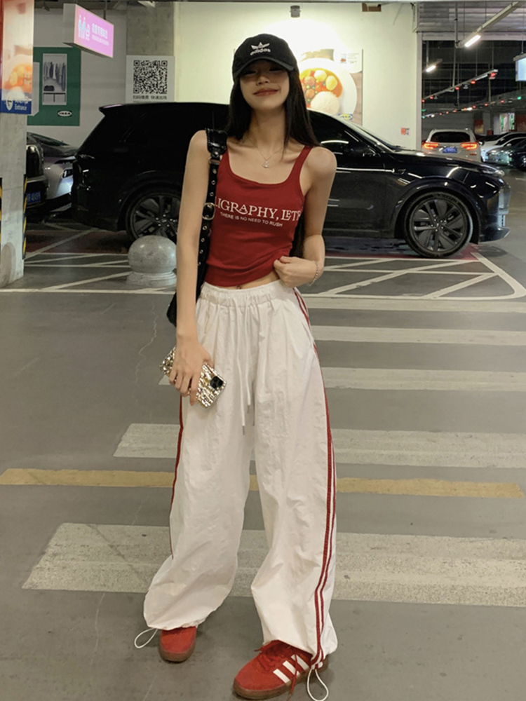 Girl Group Performance Outfit - Jazz Dance Top with Jogger Pants Set for Hot Girl Style Girl Group Performance Outfit - Jazz Dance Top with Jogger Pants Set for Hot Girl Style