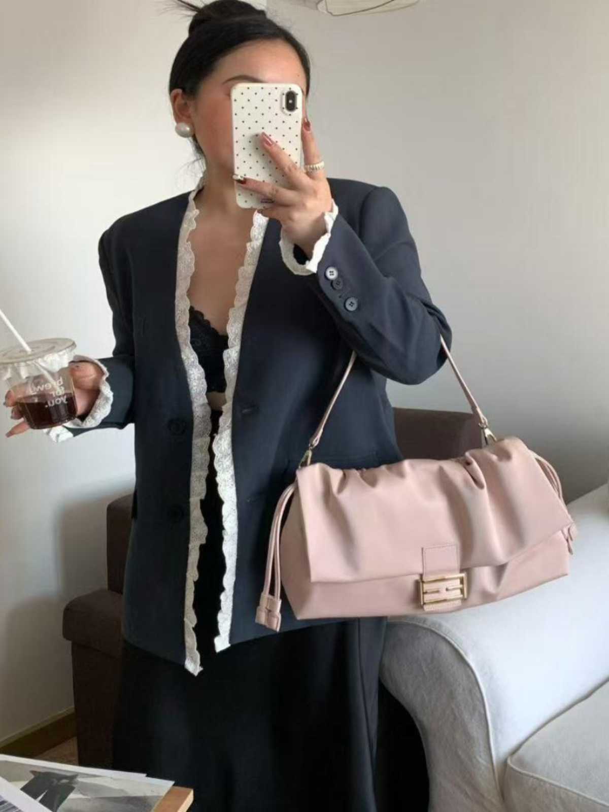 Glossy Textured Pleated Cloud Shoulder Underarm Bag - Versatile High-End Crossbody Bag for Women, 2025 Fashion Trend