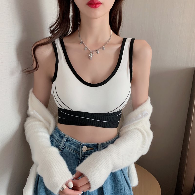 Gothic Dark Jazz Dance Lingerie Camisole - Women's One-Piece Street Dance Fitness Bra, Edgy Party Outfit Gothic Dark Jazz Dance Lingerie Camisole - Women's One-Piece Street Dance Fitness Bra, Edgy Party Outfit