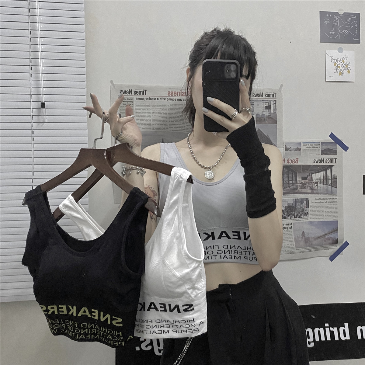 Gothic Dark Jazz Dance Lingerie Camisole - Women's One-Piece Street Dance Fitness Bra, Edgy Party Outfit Gothic Dark Jazz Dance Lingerie Camisole - Women's One-Piece Street Dance Fitness Bra, Edgy Party Outfit