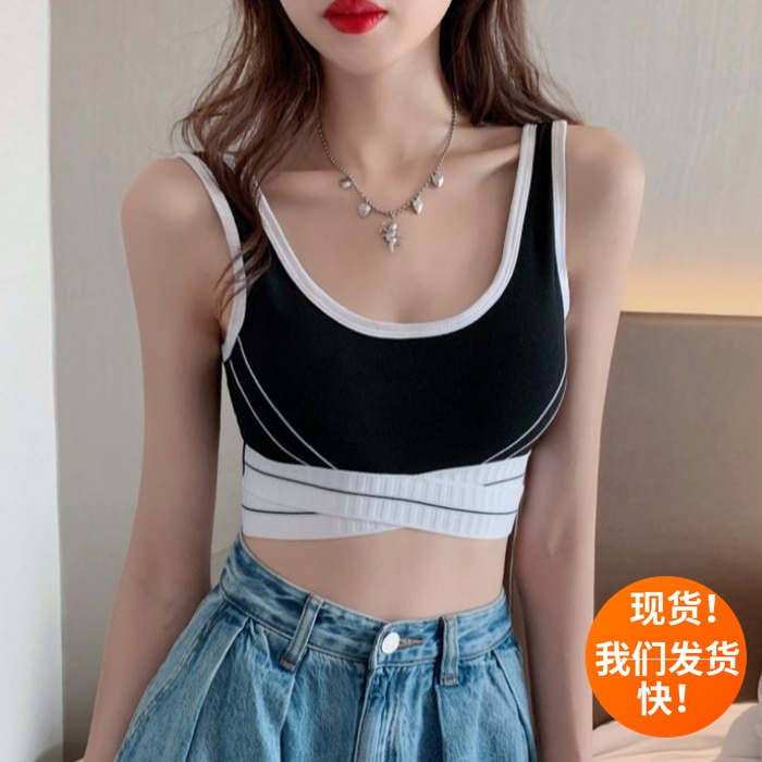 Gothic Dark Jazz Dance Lingerie Camisole - Women's One-Piece Street Dance Fitness Bra, Edgy Party Outfit Gothic Dark Jazz Dance Lingerie Camisole - Women's One-Piece Street Dance Fitness Bra, Edgy Party Outfit