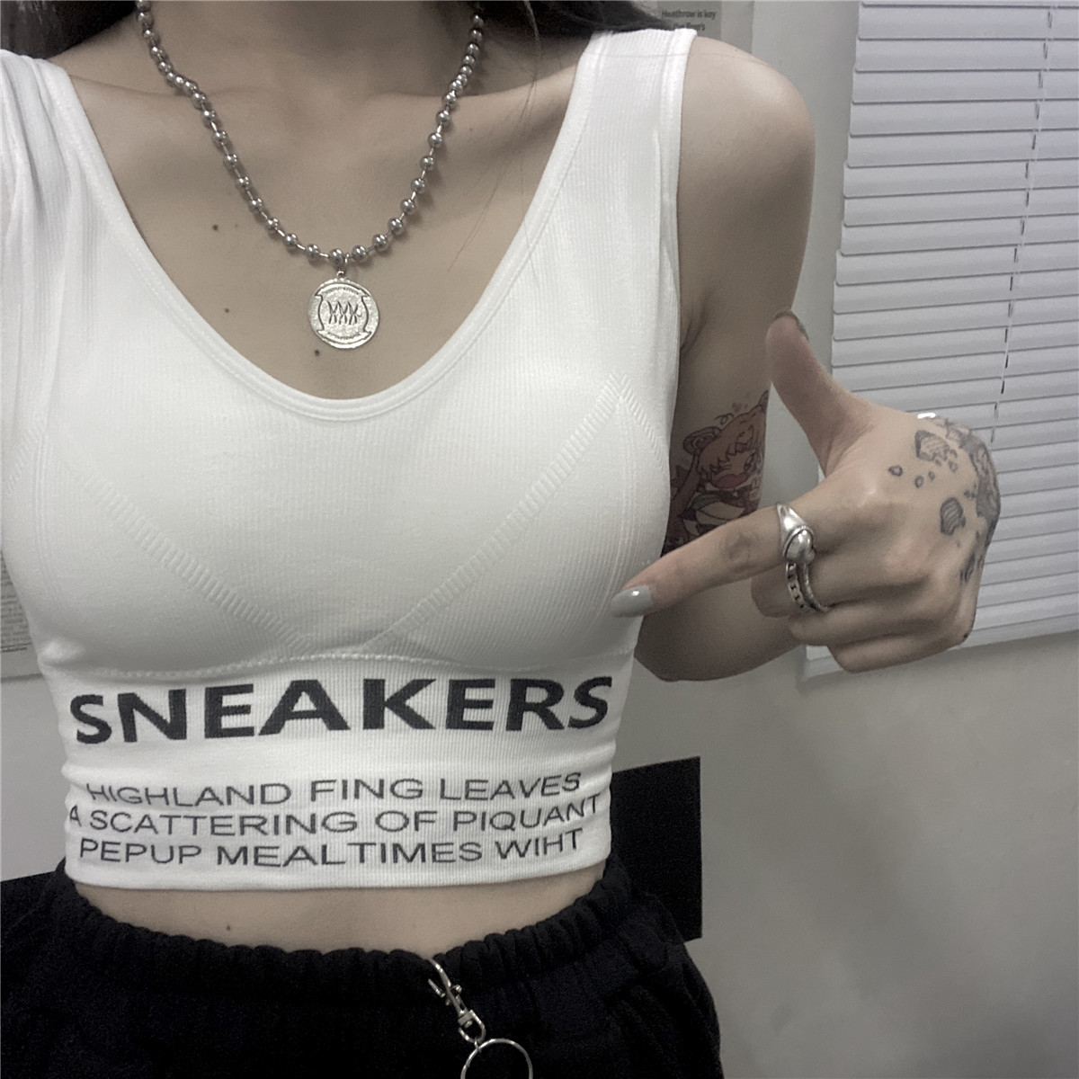 Gothic Dark Jazz Dance Lingerie Camisole - Women's One-Piece Street Dance Fitness Bra, Edgy Party Outfit Gothic Dark Jazz Dance Lingerie Camisole - Women's One-Piece Street Dance Fitness Bra, Edgy Party Outfit