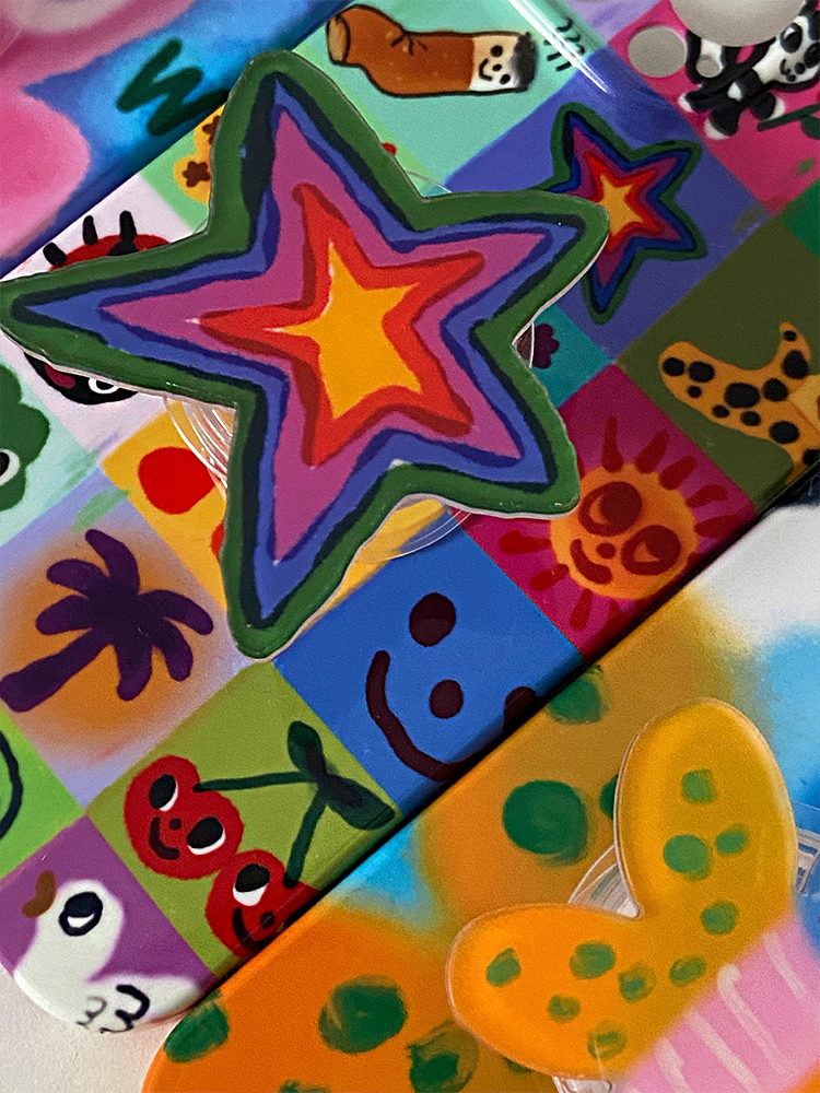 Graffiti Phone Case - Original Three-Color Design, Artist Collaboration, Urban Style, Trendy Aesthetic