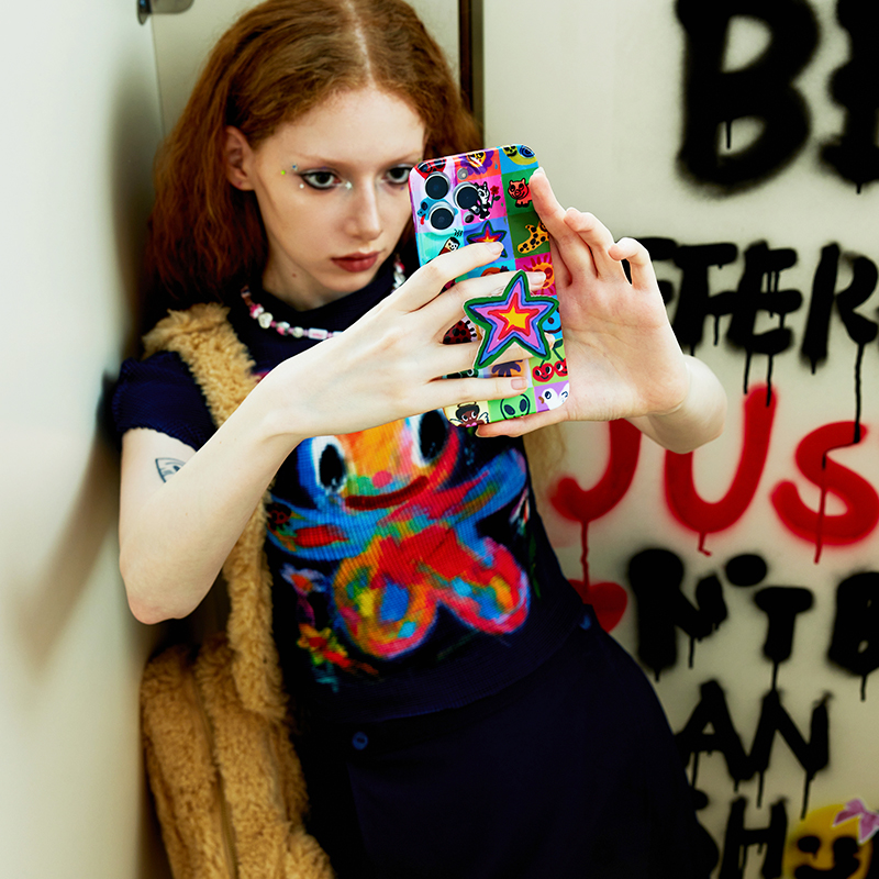 Graffiti Phone Case - Original Three-Color Design, Artist Collaboration, Urban Style, Trendy Aesthetic