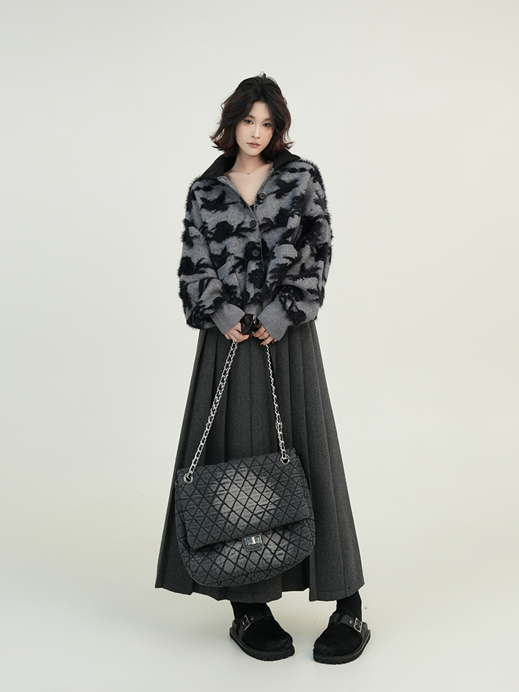 Gray Turtleneck Loose Knit Sweater Coat for Women - Autumn Winter Korean Style Versatile Cardigan Top Gray Turtleneck Loose Knit Sweater Coat for Women - Autumn Winter Korean Style Versatile Cardigan Top