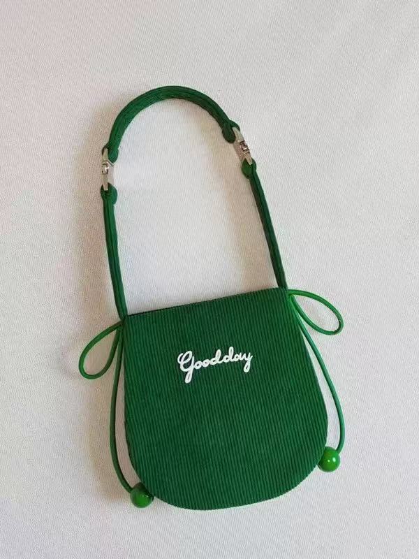 Green Corduroy Commuter Tote Bag - Stylish Large Capacity Underarm Handbag for 2025, Versatile Fashion Essential