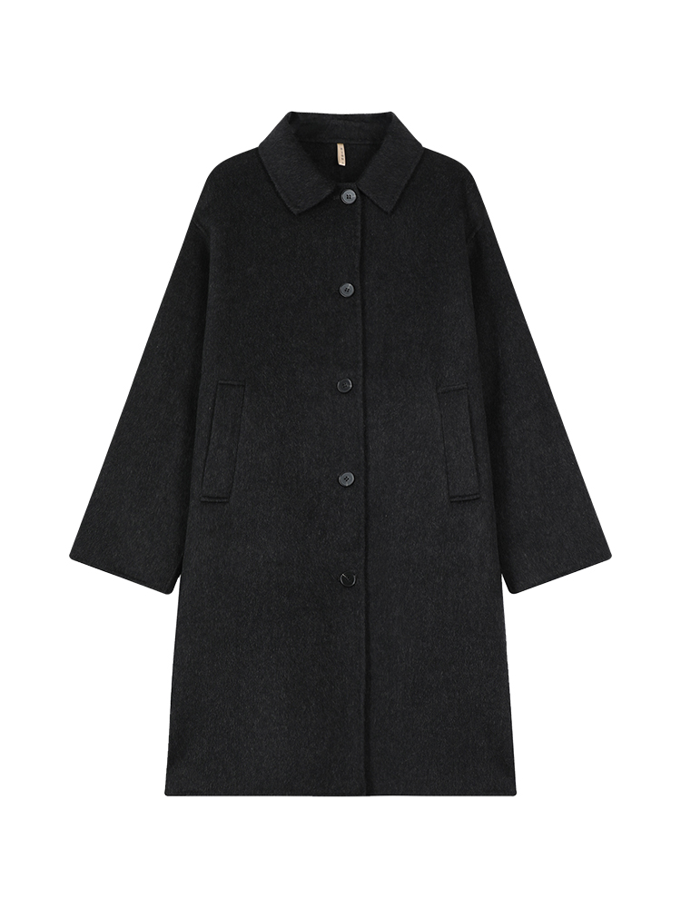 Green Wool Lapel Coat for Women, Autumn Winter Korean Style Loose Warm Long Outerwear Green Wool Lapel Coat for Women, Autumn Winter Korean Style Loose Warm Long Outerwear