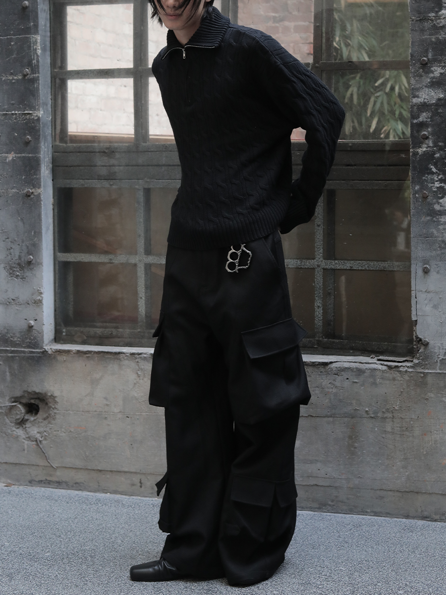 Half-Zip Cable Knit Sweater for Women - Twisted Textured Fabric, High Neck, Warm Long Sleeve - Cozy Fall Fashion Half-Zip Cable Knit Sweater for Women - Twisted Textured Fabric, High Neck, Warm Long Sleeve - Cozy Fall Fashion