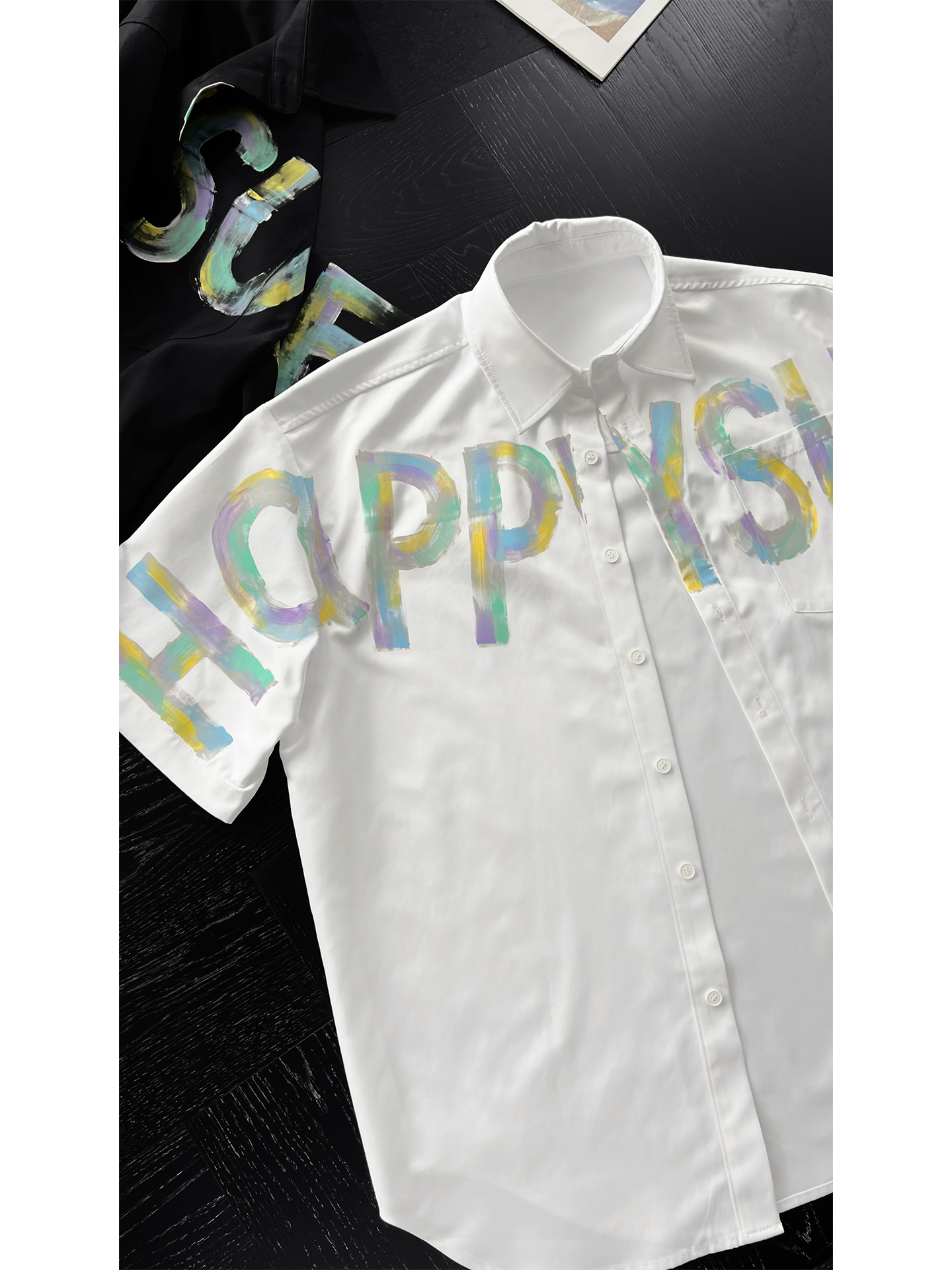 Hand-Painted Dragon Doodle Graffiti Letter Print Short Sleeve Shirt - Trendy Loose Fit Summer Top for Men Hand-Painted Dragon Doodle Graffiti Letter Print Short Sleeve Shirt - Trendy Loose Fit Summer Top for Men