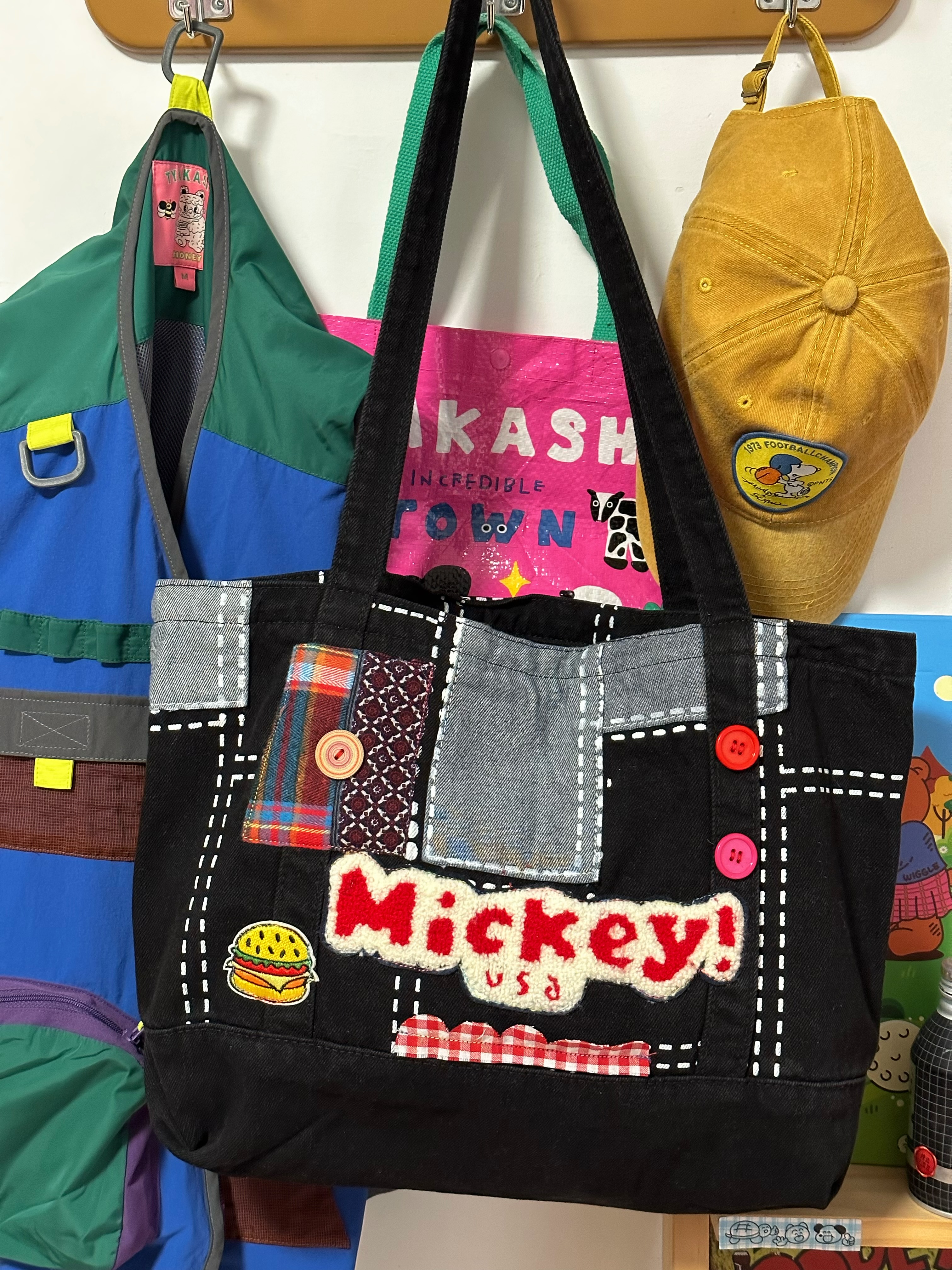 Handmade Denim Tote Bag - Versatile Large-Capacity Single-Shoulder Design for Women - Perfect for Students and Commuters