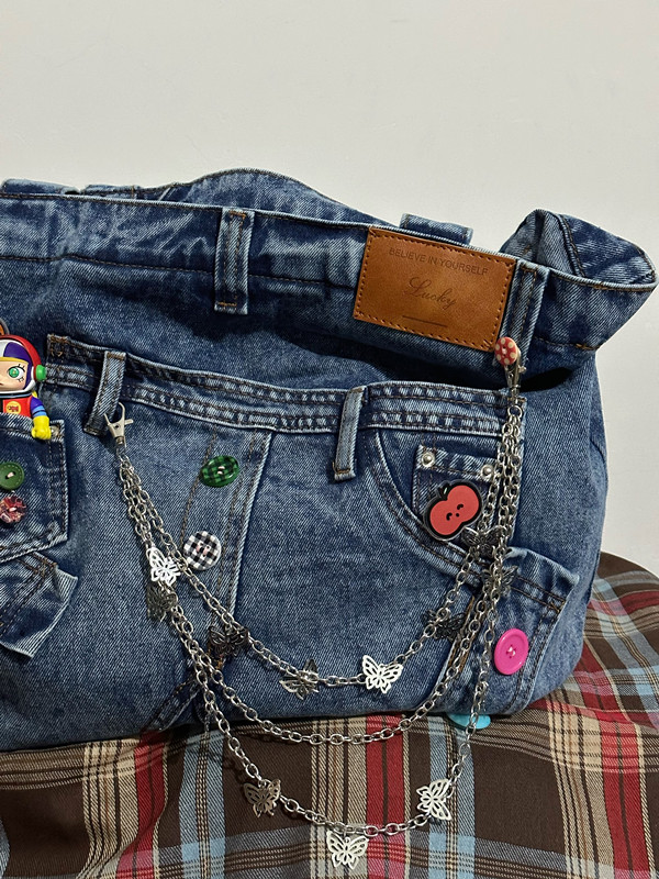 Handmade Denim Women's Bag - Large Capacity Commuting Bag in Y2K Spicy Girl Style, Fashionable Fabric Tote for Everyday Use Handmade Denim Women's Bag - Large Capacity Commuting Bag in Y2K Spicy Girl Style, Fashionable Fabric Tote for Everyday Use