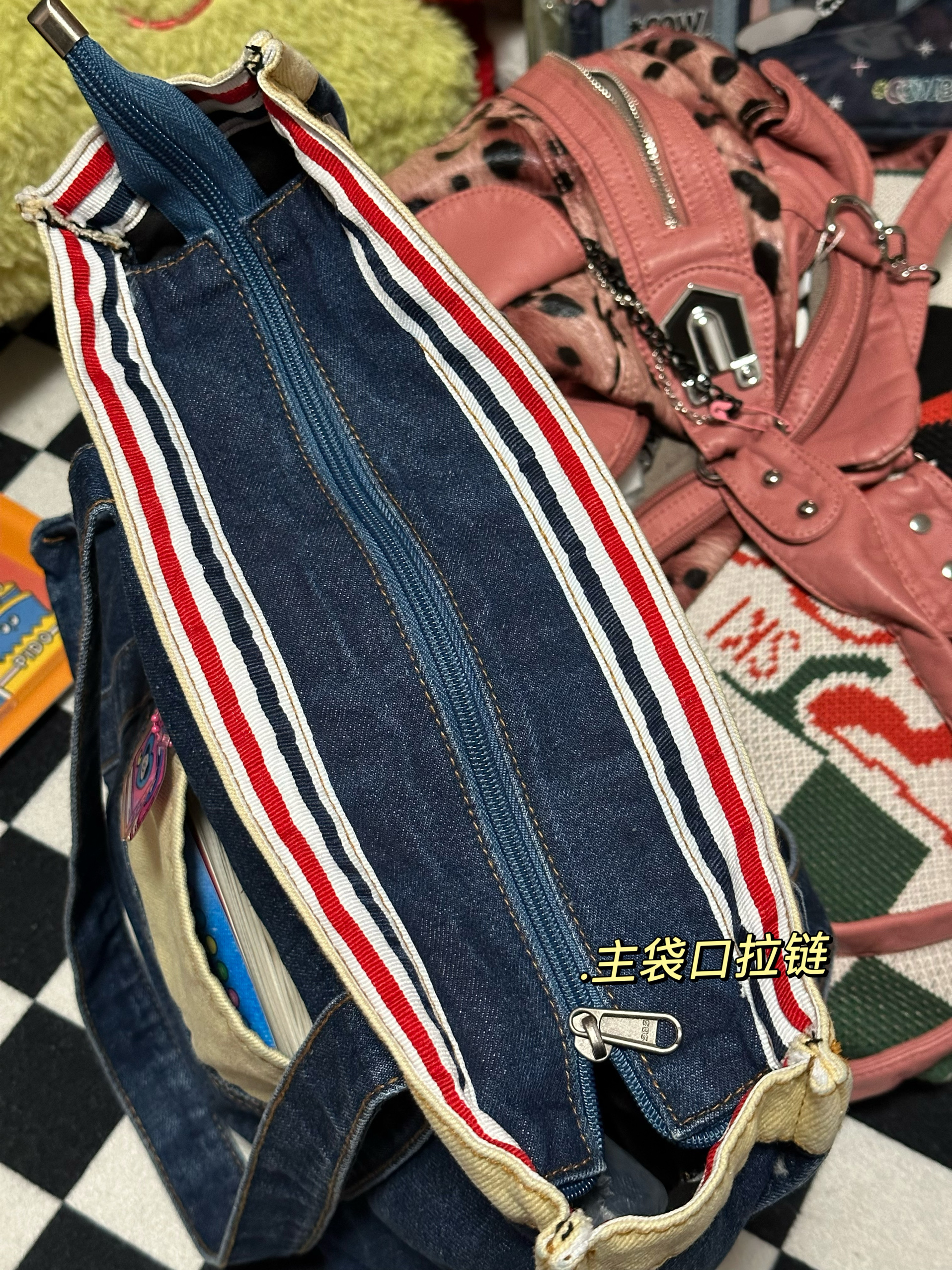 Handmade Patchwork Denim Tote Bag - Large Capacity Commuter Shoulder Bag for Women - Stylish Student Class Carryall Handmade Patchwork Denim Tote Bag - Large Capacity Commuter Shoulder Bag for Women - Stylish Student Class Carryall