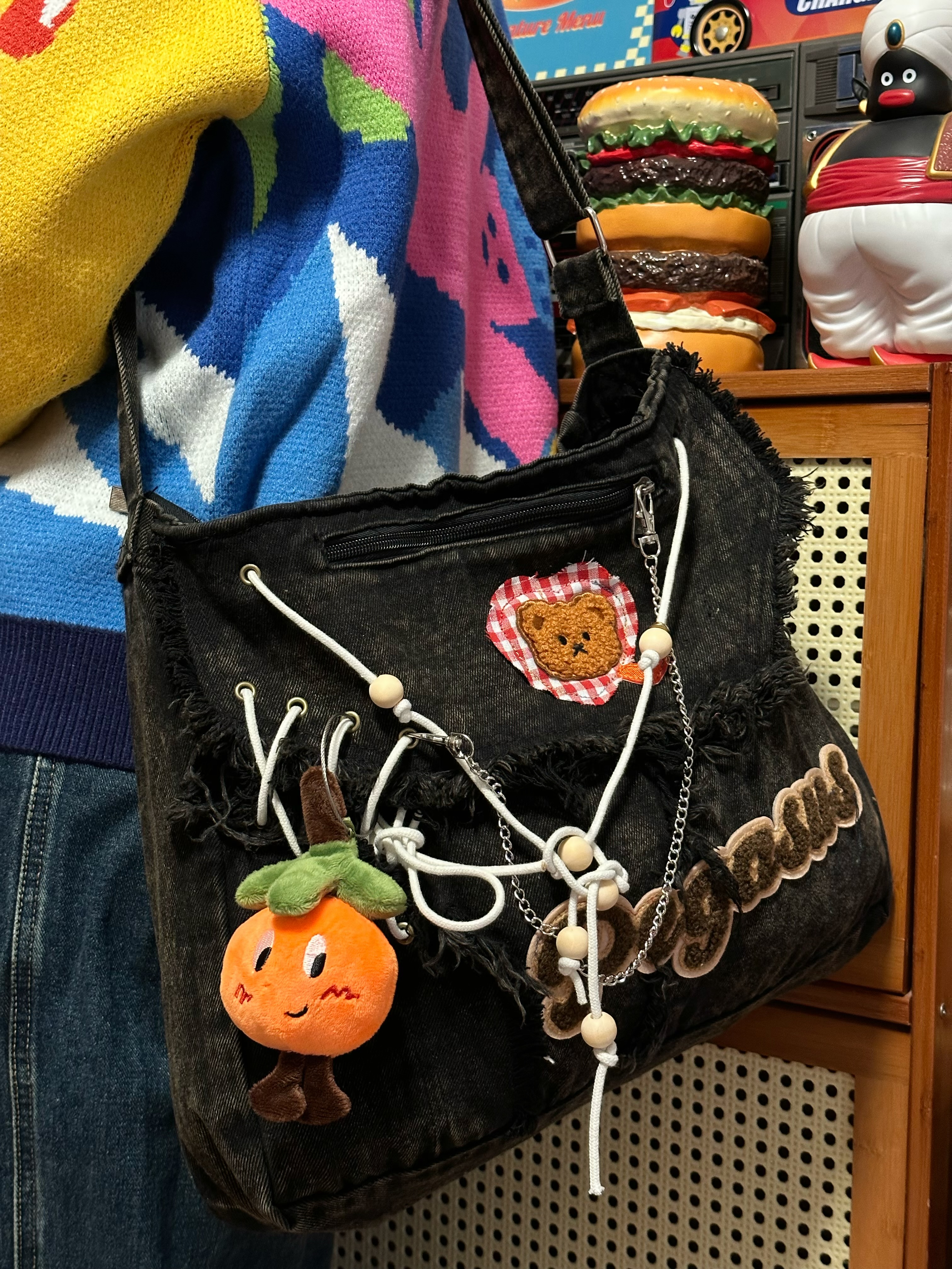 Handmade Versatile Large-Capacity Denim Shoulder Crossbody Tote Bag for Students – Stylish Commuter Bag for Women Handmade Versatile Large-Capacity Denim Shoulder Crossbody Tote Bag for Students – Stylish Commuter Bag for Women