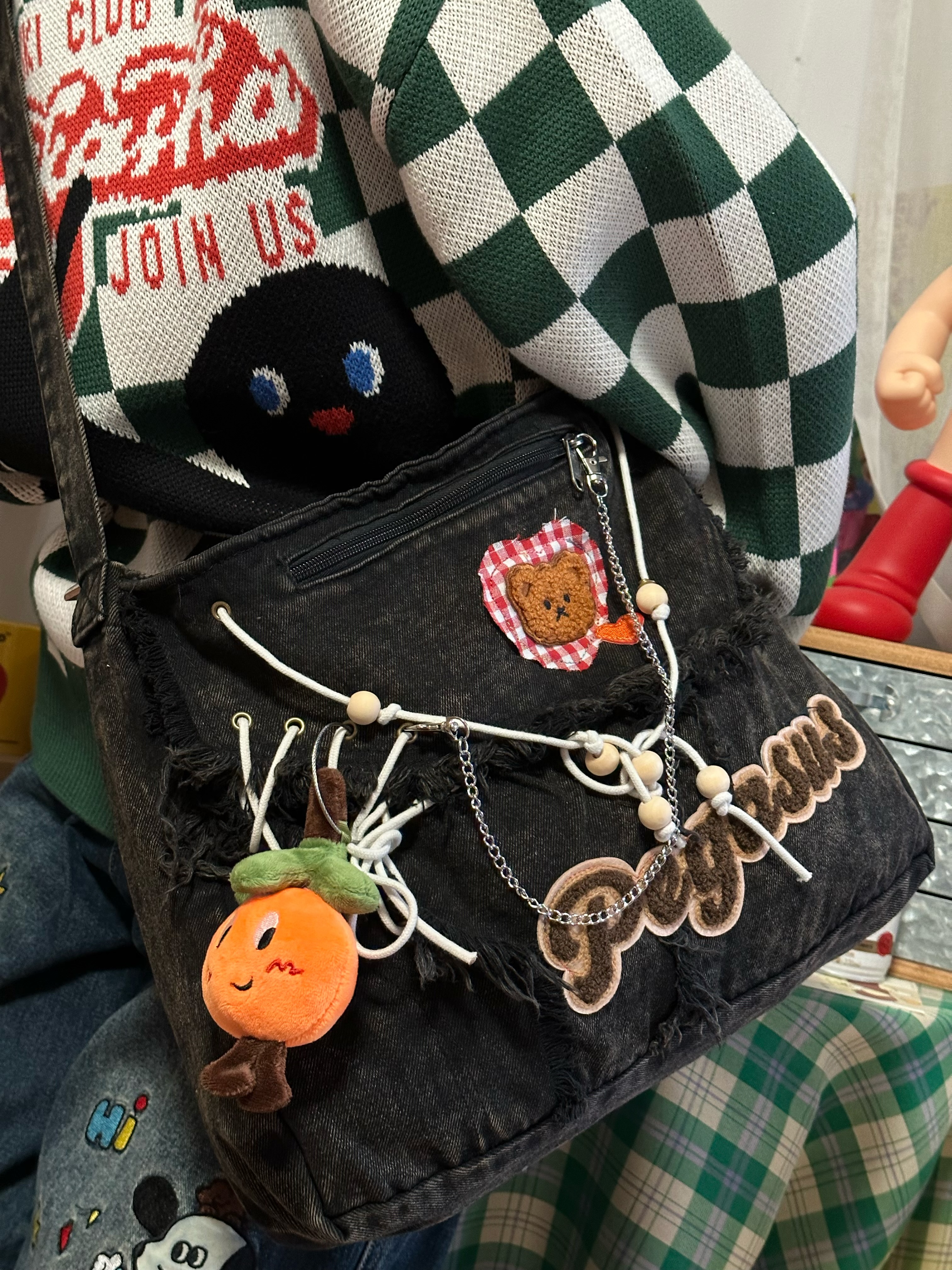 Handmade Versatile Large-Capacity Denim Shoulder Crossbody Tote Bag for Students – Stylish Commuter Bag for Women Handmade Versatile Large-Capacity Denim Shoulder Crossbody Tote Bag for Students – Stylish Commuter Bag for Women