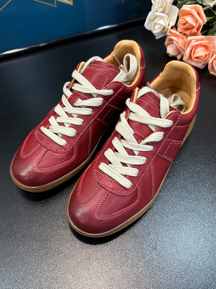 Handmade Vintage Distressed Genuine Leather Lace-Up Casual Sneakers for Women - Spring 2025 Flat Versatile Shoes