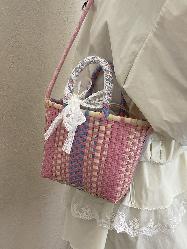 Handwoven Women's Shoulder Tote Bag - 2025 New Style Seaside Vacation Beach Vegetable Basket Handbag