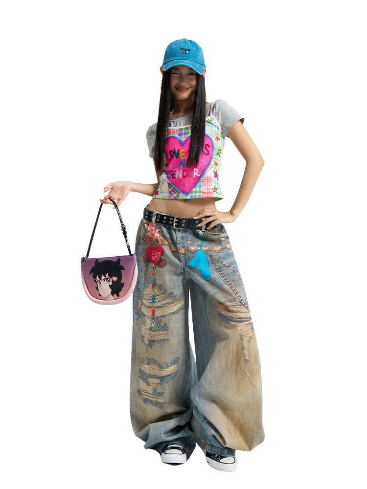 Heart Print Camisole - Cute Casual Top for Women, Y2K Style, Soft Fabric, Adjustable Straps, Perfect for Layering or Summer Wear Heart Print Camisole - Cute Casual Top for Women, Y2K Style, Soft Fabric, Adjustable Straps, Perfect for Layering or Summer Wear