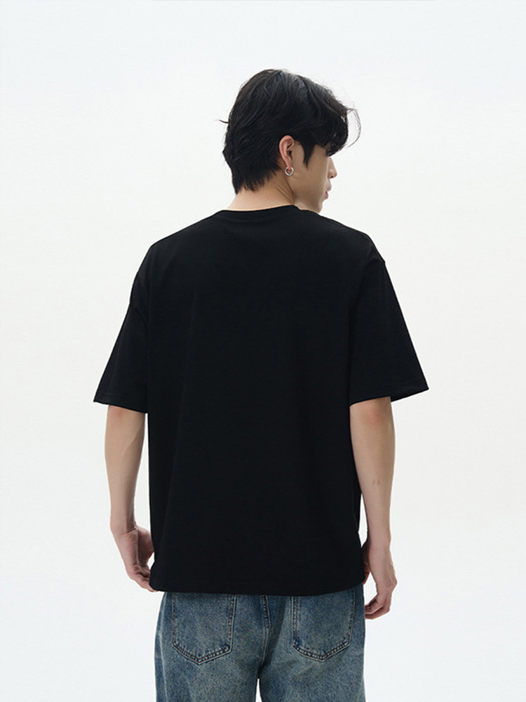 Heavyweight American-Style Short Sleeve T-Shirt for Men and Women - Versatile Summer Basic Layering Top Heavyweight American-Style Short Sleeve T-Shirt for Men and Women - Versatile Summer Basic Layering Top