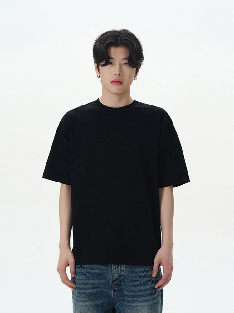 Heavyweight American-Style Short Sleeve T-Shirt for Men and Women - Versatile Summer Basic Layering Top Heavyweight American-Style Short Sleeve T-Shirt for Men and Women - Versatile Summer Basic Layering Top