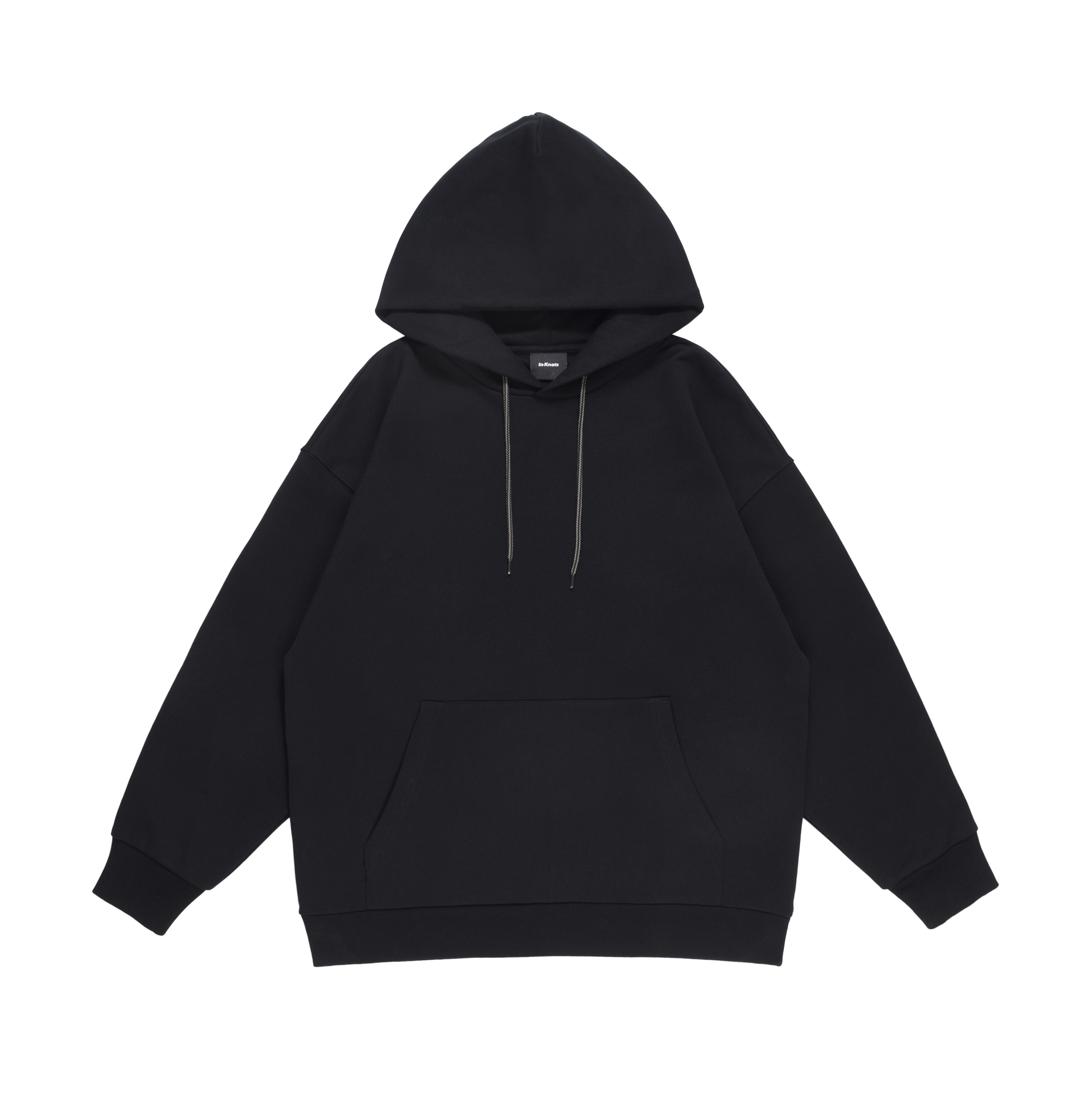 Heavyweight Japanese-style Streetwear Hoodie - Unisex Loose Fit, Solid Color, Drop Shoulder, Round Neck, Long Sleeve, Perfect for Casual Style