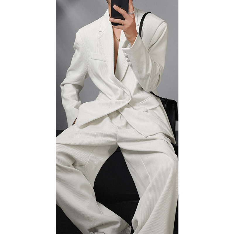 High-End Dragon Dadao Suit Set - Casual Autumn Niche Design with Versatile Trousers for Effortless Commuting Style