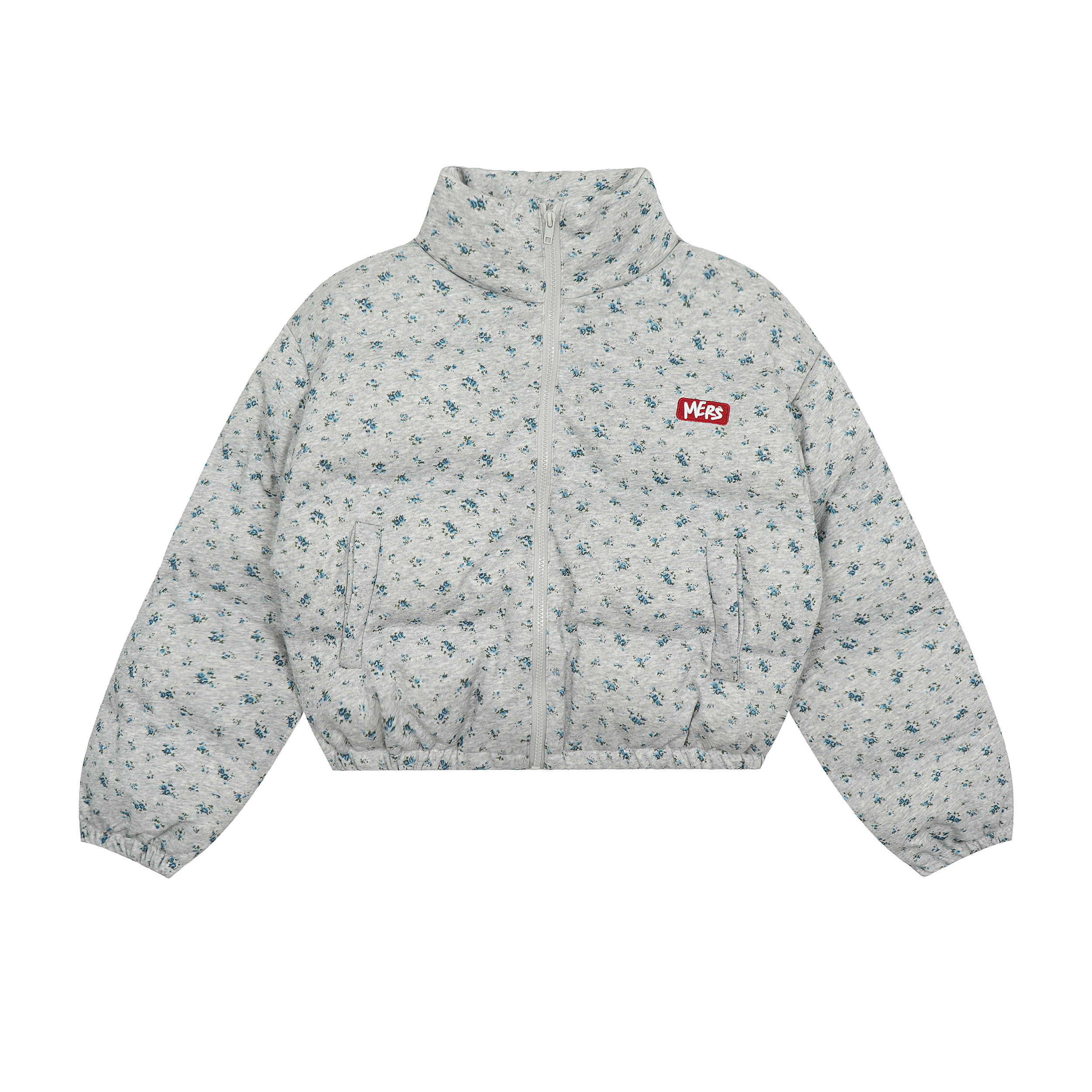 High-End Floral Short Cotton Jacket for Petite Women - Thick & Warm Winter Outerwear in American Style