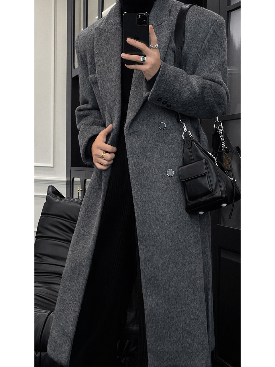 High-End Korean Style Long Sheep Wool Coat - Mid-Length Knee-Length Winter Overcoat for 2024 High-End Korean Style Long Sheep Wool Coat - Mid-Length Knee-Length Winter Overcoat for 2024