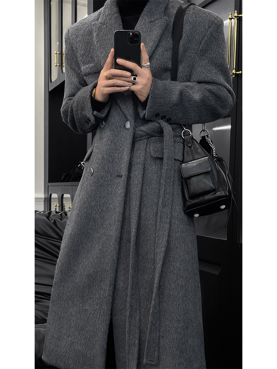 High-End Korean Style Long Sheep Wool Coat - Mid-Length Knee-Length Winter Overcoat for 2024 High-End Korean Style Long Sheep Wool Coat - Mid-Length Knee-Length Winter Overcoat for 2024