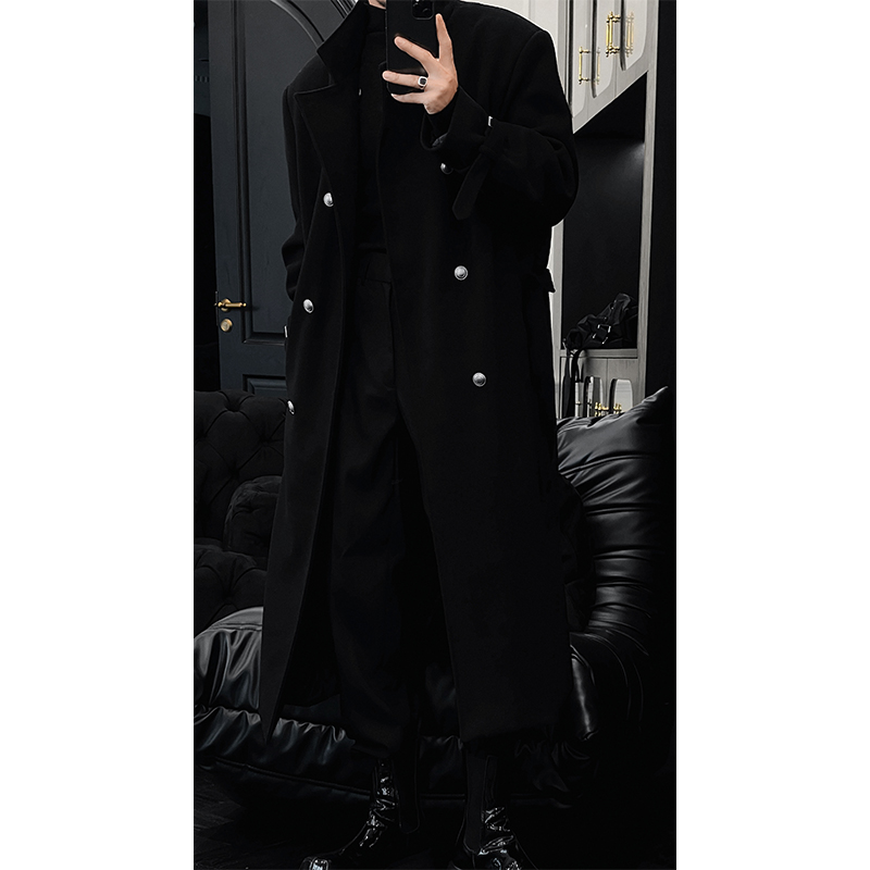 High-End Long Knee-Length Woolen Coat for Men, Double-Breasted, Korean Style, 2025 Autumn Winter Fashion High-End Long Knee-Length Woolen Coat for Men, Double-Breasted, Korean Style, 2025 Autumn Winter Fashion