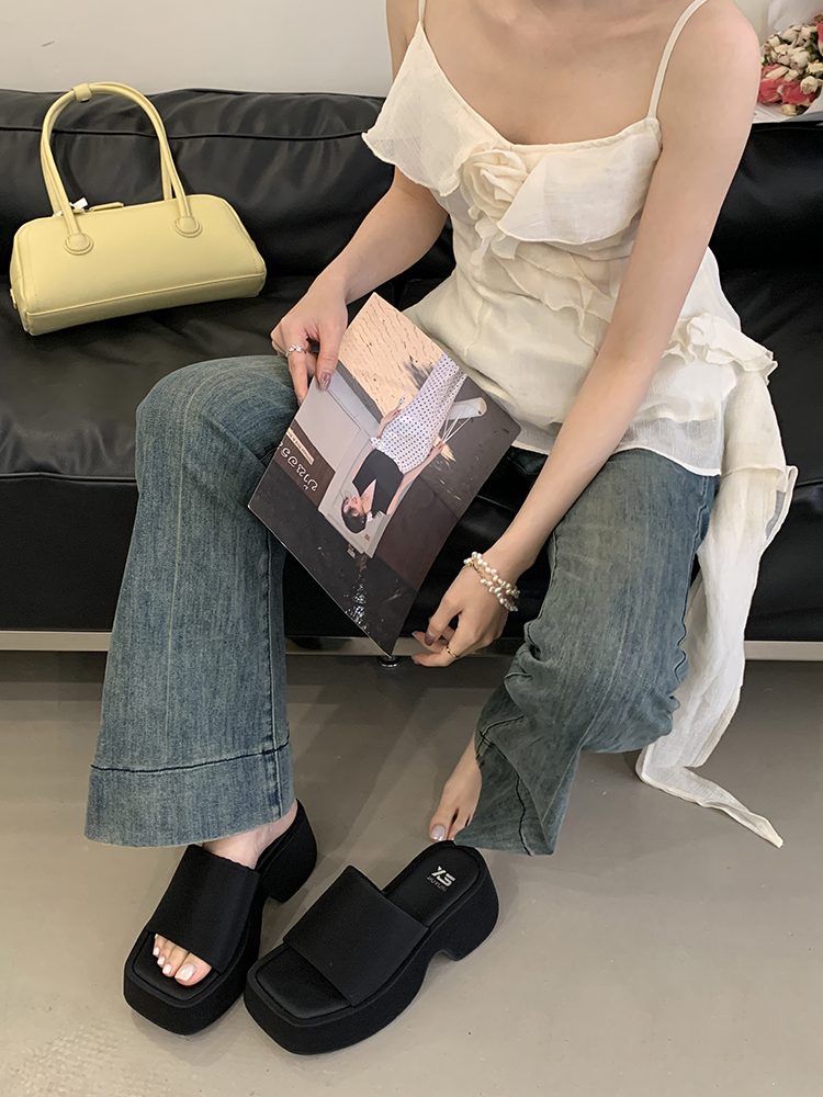 High-End Open-Toe Platform Sandals for Women - Summer Flip-Flops with Chic Rome Style