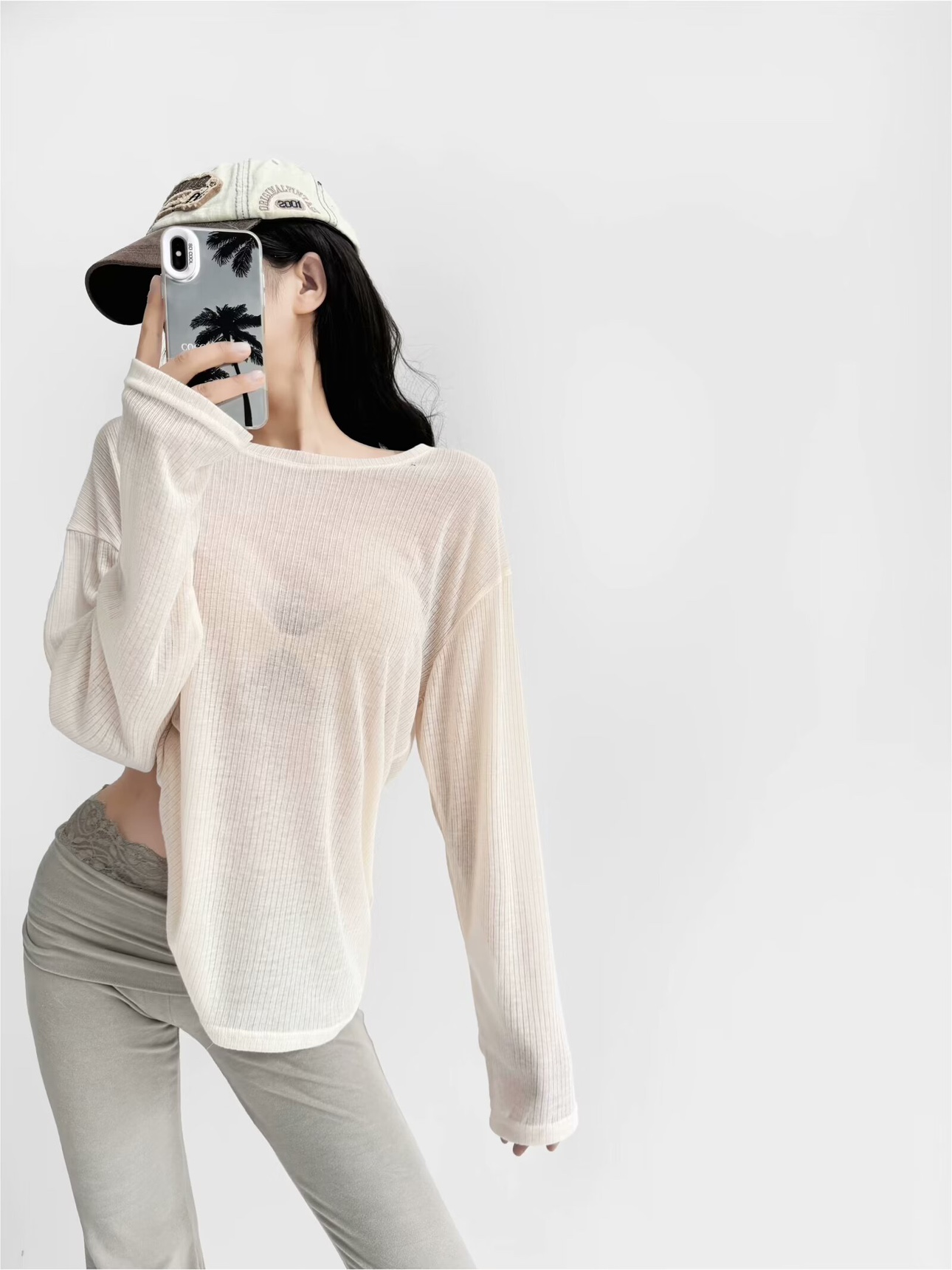 High-End Round Neck Loose Fit Summer Sweater for Women - Slimming Sun Protection Knitted Top in Solid Color, Jazz Lazy Style High-End Round Neck Loose Fit Summer Sweater for Women - Slimming Sun Protection Knitted Top in Solid Color, Jazz Lazy Style