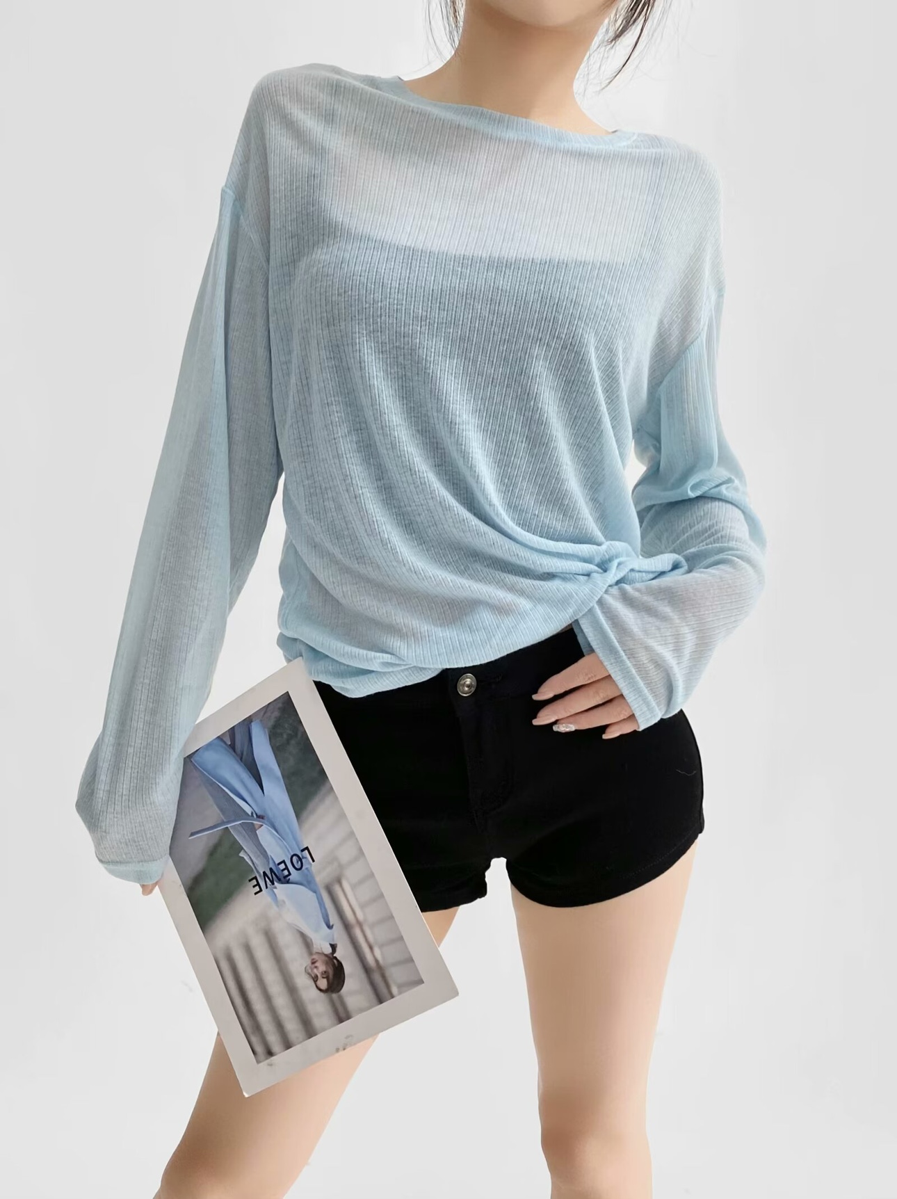 High-End Round Neck Loose Fit Summer Sweater for Women - Slimming Sun Protection Knitted Top in Solid Color, Jazz Lazy Style High-End Round Neck Loose Fit Summer Sweater for Women - Slimming Sun Protection Knitted Top in Solid Color, Jazz Lazy Style
